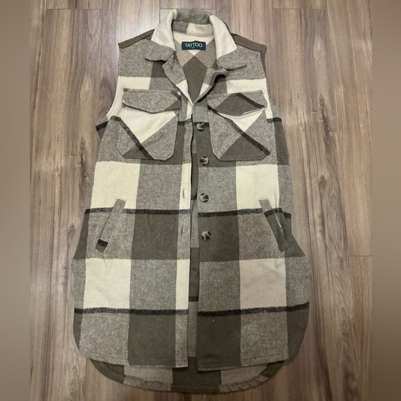 Eclipse Jackets & Blazers - Women’s Eclipse Sleeveless Plaid Shacket